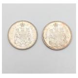 1965-66 Canada Silver Fifty Cent Coins