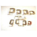 Set of 9 Metal C Clamps