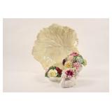 Bone China Bouquet  w Carlton Ware Leaf Dish