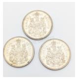 1961-64 Canada Silver Fifty Cent Coins