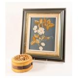 Chenille Embroidery w Heavy Yarn & Wooden Box