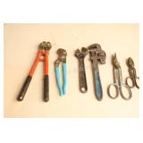 Bolt Cutter, Channel Lock, Pipe Wrench & Tin Snips