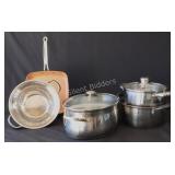 Stainless Steel Pot Set, Frying Pan & Colander