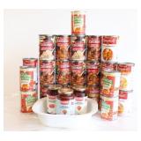 Sealed Assortment of Soup Cans & Jam