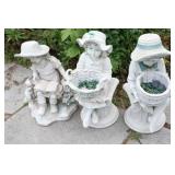 Weathered Resin Garden Children Figurines
