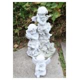 Weathered Resin Garden Cherub Figurine