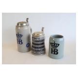 Authentic Hofbrï¿½uhaus Mï¿½nchen HB Stoneware Steins