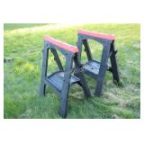 Pair of Folding Black Plastic Work Horses