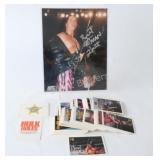 Autographed Wrestling Photo w Trading Cards