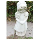 Weathered Concrete VTG Garden Little Girl Stature