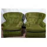 Mid-Century Original Swivel Wingback Chairs