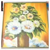 Mid-Century Floral Sill Life Oil Painting