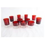 VTG Luminarc "Cavalier" Ruby Red Glassware Sets