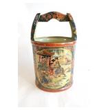 20th-C Asian Satsuma Porcelain Bucket- Large