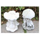 Weathered Resin Garden Children Figurines