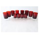 VTG Luminarc "Cavalier" Ruby Red Glassware Sets