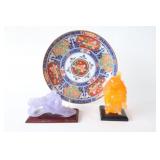 Charger Plate w Translucent Resin Asian Statures