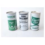 vintage steel "flat top" soda cans from Canada, da