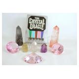 Collection of Assorted Crystals & Glass w Book