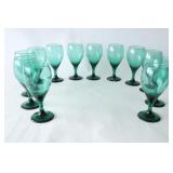Emerald Green Stemware Wine / Water Goblets