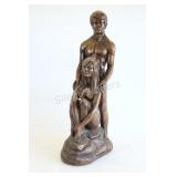 1970s Chalkware Statue, "Lovers" by Marwal