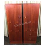 Mid-Century Danish Modern Teak Set of Two Cabinets