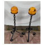Black Chain Link Metal Candle Holders