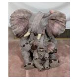 Large Heavy Resin Floor Elephant w Baby Statue