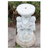 Weathered Concrete VTG Garden Cherub Plant Stand