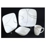 Corelle Square Simple Lines 16PC Breakfast Set