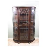 Large Lead & Glass Antique Display Cabinet