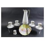 Bavaria Hand Painted Porcelain Chocolate Pot Set