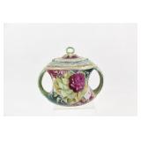 Moriage, Hand Painted & Beaded Handle Lidded Vase