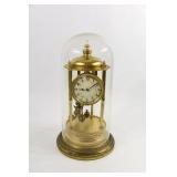 Hand Painted  Porcelain Dial & Glass Mantel Clock