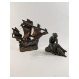 Metal & Cast Iron Door Stopper & Figurine