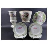 MZ Austria Egg Platter, Bonn Vase, Dessert Plates