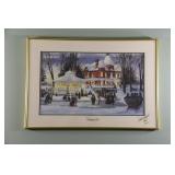Walter Campbell Signed on Glass and Print Artwork