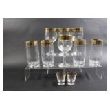 Gold Rim & Silver Stemware & High Glasses