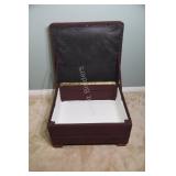 Ultra Suede Block Foot Storage Ottoman