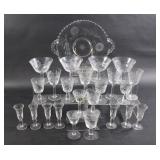W. J Hughes Cornflower Stemware & Platter