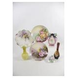 Art Glass, Decorative Plates & Hand Painted Vases