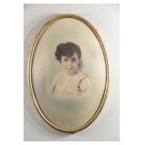 Ornate Brass Oval Framed Photograph