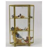 Brass Trinket Mirror Wall Box with Accessories