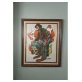 Chuck Oberstein Clown Litho Framed Artwork
