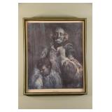 Cydney Grossman, Two Clowns Litho Framed Print