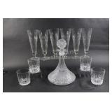 Ship Decanter, Crystal & Cut Beer & Low Ball Glass