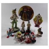 Clown Plate, Piggy Bank, SIgned Figurines & Dolls
