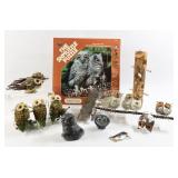 Owl Figurines, Ornaments, Metal Artwork
