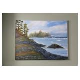 John Moore Signed Canvas Artwork on Stretcher