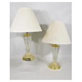 Star of David Crystal & Brass Table Lamps
